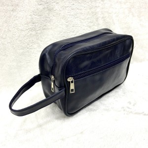 NECESSAIRE MASCULINA GRANDE DE COURO SINTÉTICO RETÂNGULAR